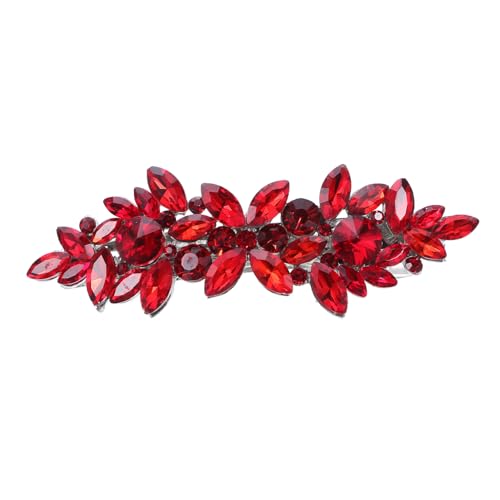 LRXIYODE Rote Strass Haarspangen aus Legierung Funkelnde Brautschmuck Haarclips für Hochzeit Vielseitige Haaraccessoires für Braut Brautjungfern und Festliche Anlässe von LRXIYODE