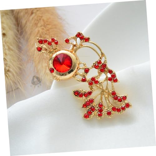 LRXIYODE Roter Strass Fischbroschen Anstecknadel Umweltfreundliche Legierung Schmuck Für Kleidung Taschen Accessoires Festliche Anlässe Frauen von LRXIYODE