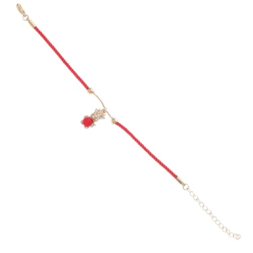 LRXIYODE Rotes Armband Rindsjahr Damen Geflochtenes Seil Schmuck Kreatives Design Attraktives Ox Jahr von LRXIYODE