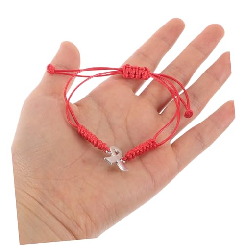 LRXIYODE Rotes Seidenband Armband für Frauen Handgewebtes Brustgesundheit Armband zur Prävention Vielseitiges Wellness Accessoire für Alltag Sport und Beruf Pflegendes Awareness von LRXIYODE