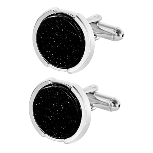 LRXIYODE Runde Schwarze Manschettenknöpfe für Herren Französische Manschetten Elegantes Design Legierte Metalloptik Passend für Formelle Hemden Business Hochzeit und Abendveranstaltungen von LRXIYODE