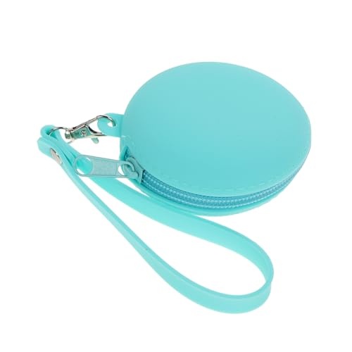 LRXIYODE Runde Silikon Münzgeldbörse mit Riemen Organizer Schlüsselanhängertasche für Kinder und Erwachsene Grün Vielseitig Einsetzbar von LRXIYODE