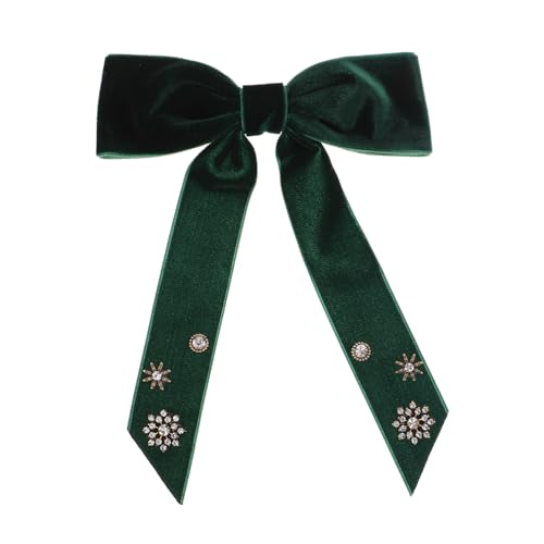 LRXIYODE Stylischer Samt-haarclip Mit Strass-schneeflocken- Elegantes Haaraccessoire Für Damen Für Formelle Und Anlässe Bezaubernde Schleifenform von LRXIYODE
