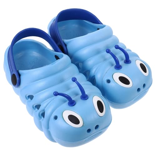 LRXIYODE Sandalen Sommer Badeschuhe Jungen Mädchen Rutschfest Leicht Cartoon Strandschuhe Blau Innenlänge Atmungsaktiv Komfortabel von LRXIYODE