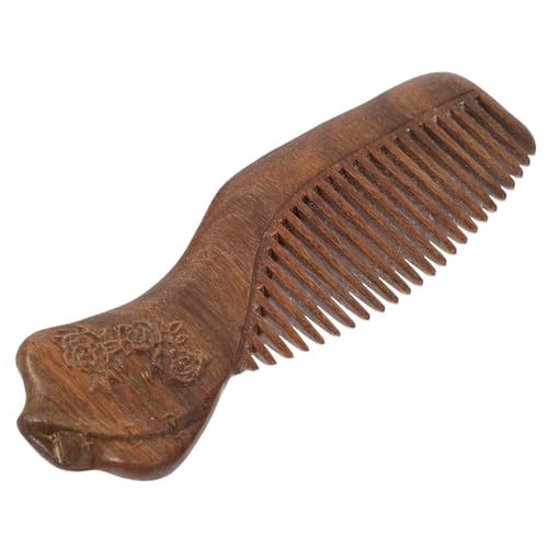 LRXIYODE Sandelholz Kamm Antistatisch Handgefertigt Haarmassage Haarstyling Damen mit Geschnitztem Cheongsam Design Fördert Blutkreislauf Haarausfall Dandruff Kopfhautpflege Geschenkidee von LRXIYODE