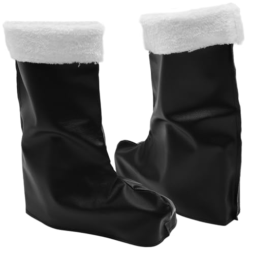 LRXIYODE Santa Claus Kostüm Stiefelüberzug aus Weichem PU Material Bequeme Detailreiches Design als Partydeko und Zubehör für Weihnachtsfeiern und Nikolaus Kostüme von LRXIYODE