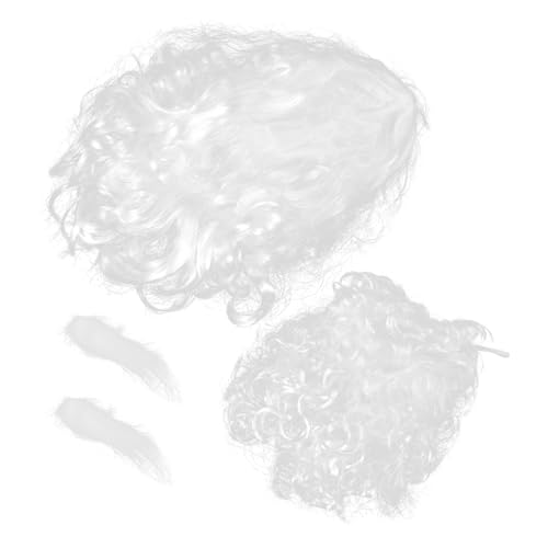 LRXIYODE Santa Claus Perücke mit Langem Weißem und Augenbrauen Hochwertiges Cosplay Zubehör für Weihnachten Party und Karneval Sichere Materialien Feine Verarbeitung von LRXIYODE