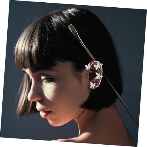 LRXIYODE Schimmernde Schmetterling Ohrclips Damen Ohrschmuck ohne Ohrloch Elegant Leichter Ohrhänger für Frauen Modisch Komfortabel Ganztägig Tragbar von LRXIYODE