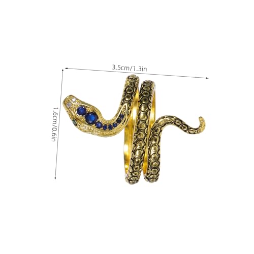 LRXIYODE Schlange mit Blauen Zirkonia Modischer Unisex Fingerring Stilvoller Schmuck für Frauen und Feine Verarbeitung Einzigartiges Design von LRXIYODE