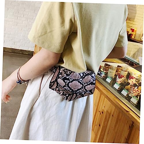 LRXIYODE Schlangenprägung Bauchtasche Damen Modisch Robust Outdoor Waist Pack Kleine Crossbody Bag Vielseitig für Alltag Reise Sport von LRXIYODE