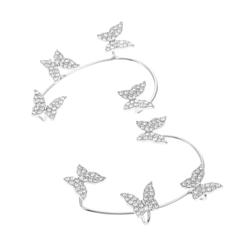LRXIYODE Schmetterling Ohrclips Damen Ohrschmuck aus Langlebiger Legierung Elegant Modisch Wrap Around Ohrringe Piercing für Frauen von LRXIYODE