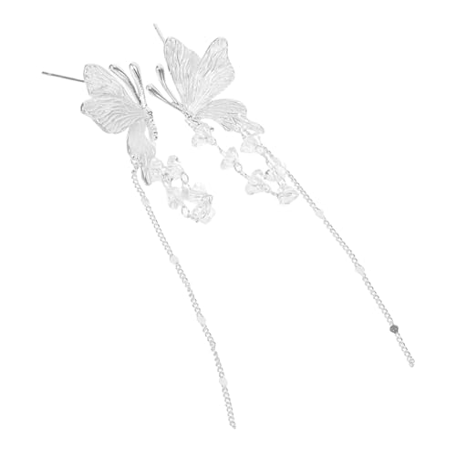 LRXIYODE Schmetterlings-tropfenohrring Mit Langer Quaste Statement-ohrringe Für Frauen Hochzeitsohrringe Fransenohrringe Schmetterlingsohrringe Für Alltagskleidung von LRXIYODE