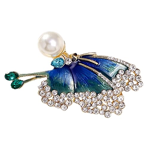 LRXIYODE Schmetterlings Brosche mit Strasssteinen Damen Anstecknadel Hochwertiger Kleidung Accessoire Langlebig und Robust für Anzug Mantel und Alltag von LRXIYODE