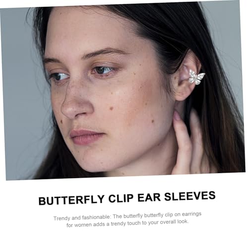 LRXIYODE Schmetterlings Ohrringe Silber Leichte Funkelnde Ohrklemme für Damen Kleine Minimalistische Ohrclips frei von Ohrlöchern Modischer Ohrschmuck für Alltag und Party von LRXIYODE