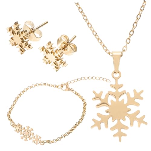 LRXIYODE Schneeflocken Ohrschmuck und Choker aus Hochwertigem Edelstahl Zartes Design Langlebig und Komfortabel Geeignet für Festtage Partys und Besondere Anlässe Teiliges mit Elegantem von LRXIYODE