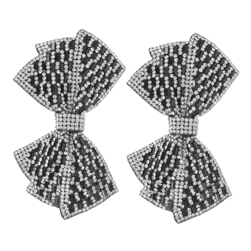 LRXIYODE Schuhdekoration Strass Schleifen DIY Schuhschmuck Zubehör für Damen Schuhe Taschen Kopfschmuck Vielseitig Verwendbar Modisch und Handgefertigt Schwarz von LRXIYODE