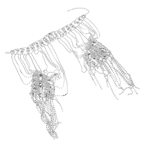 LRXIYODE Schulterkette mit Strass und Quasten Leichte Körperkette für Damen Vielseitiger Körperschmuck für Hochzeit Party und Formelle Anlässe Eleganter Schulter-schmuck mit Funkelnden von LRXIYODE