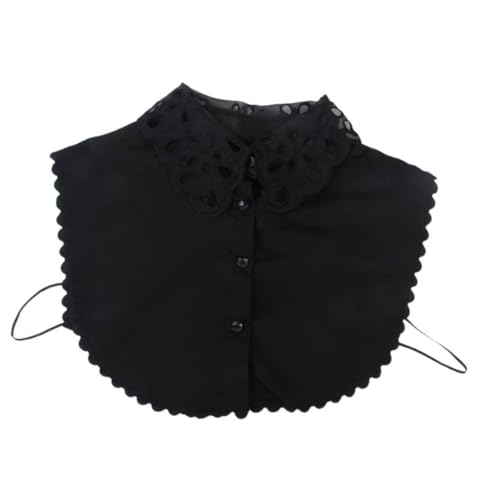 LRXIYODE Schwarzer Abnehmbarer Spitzen blusenkragen Damen Spitzen einsatz Halbkragen Verstellbar Passend für Blusen Pullover Kleider Komfortabel und Vielseitig Einsetzbar von LRXIYODE