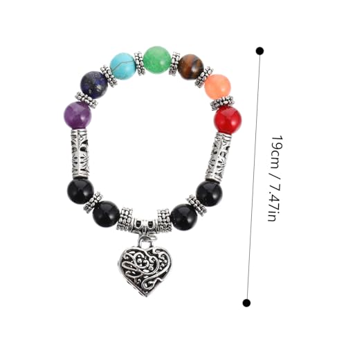 LRXIYODE Schwarzer Achat Armband Natürlicher Edelstein Yoga Chakra Schmuck Damen Herren Modisches Accessoire von LRXIYODE