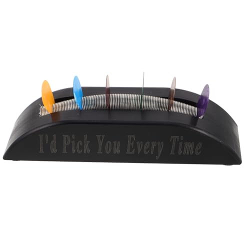 LRXIYODE Schwarzer PVC Plektrumhalter für Gitarre mit Federnder Klammer Tragbarer Gitarrenzubehör Organizer Geeignet für Akustikgitarre Bass und Ukulele Minimalistisches Japanisches Design von LRXIYODE
