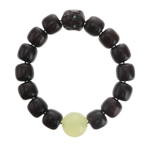 LRXIYODE Schwarzes Buddhistische Perlen Armband Fluoreszierende Handkette Retro Stil Robust Praktischer Schmuck für Alltag und Nacht von LRXIYODE