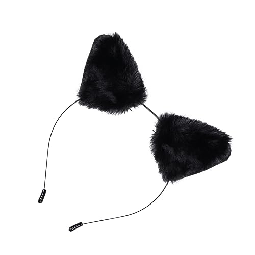 LRXIYODE Schwarzes Ohrhaarband Tierohr-haarreif Aus Metall Bequeme Ohrkopfbedeckung Haarreif Für Kostümpartys Elastisches Stirnband Für Frauen von LRXIYODE