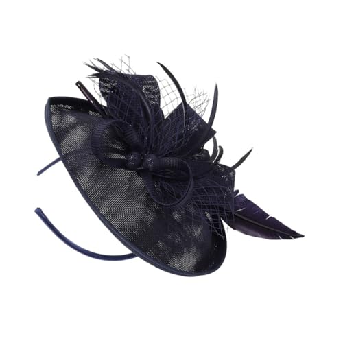 LRXIYODE Schwarzes Haarschleifen Stirnband mit Federn und Blumen Netzschleier Haarband für Damen Party und Bankett Accessoire Vielseitiges Foto Requisit und Geschenkidee von LRXIYODE