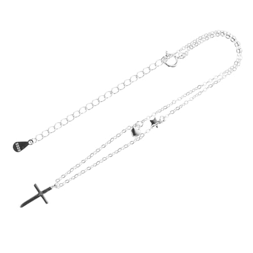 LRXIYODE Silber Fußkettchen Damen mit Kreuz Anhänger Verstellbar mit Funkelnden Strasssteinen Leichtes Elegantes Fußschmuck Armband für Strand und Alltag Weißgoldfarben LRXIYODE Silber Fußkettchen Damen mit Kreuz Anhänger Verstellbar mit Funkelnden Strasssteinen Leichtes Elegantes Fußschmuck Armband für Strand und Alltag Weißgoldfarben von LRXIYODE
