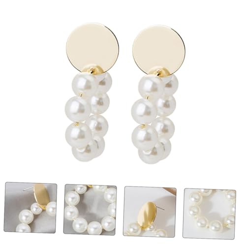 LRXIYODE Silber Ohrstecker mit Perlen Runde Ohrhänger Modischer Damenschmuck für Party und Alltag Stilvolles Accessoire für Damen mit Edlem Design von LRXIYODE