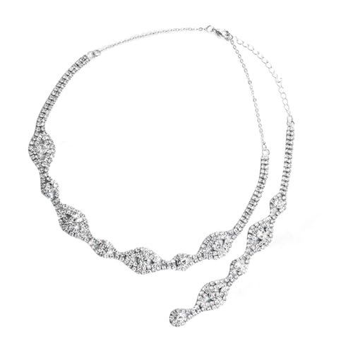 LRXIYODE Silberne Halskette mit Rückenkette und Kreativen Tassel Anhänger für Damen Eleganter Brautschmuck für Hochzeit Party Alltag Feine Verarbeitung Modisches Design von LRXIYODE