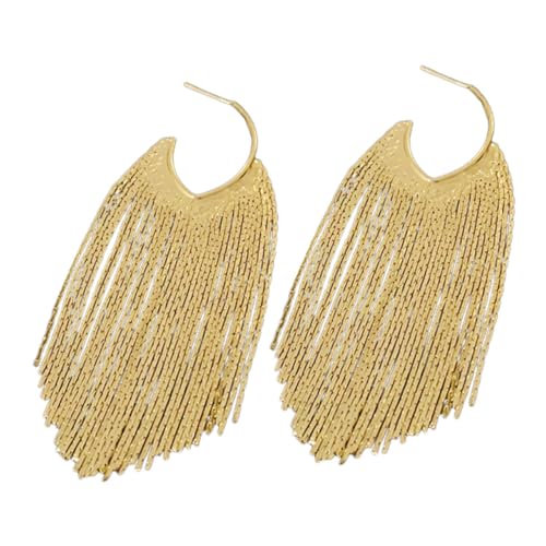 LRXIYODE Silberne Quasten Ohrhänger Damen Lang Tropfenohrringe Modisch Elegant für Alltag Party Hochzeit Geschenk von LRXIYODE