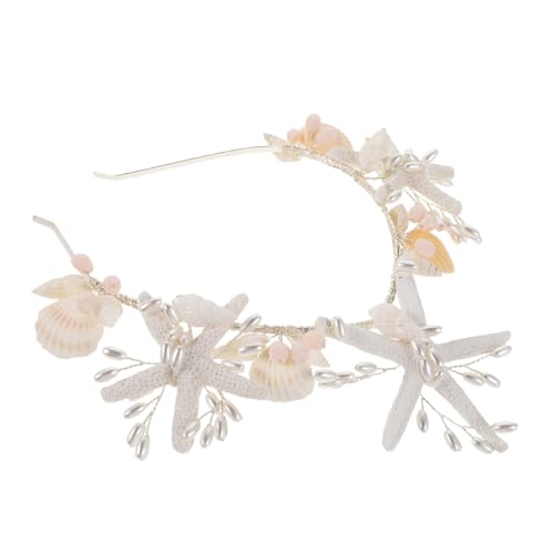 LRXIYODE Silbernes Meerjungfrau Haarschmuck Stirnband mit Muschel und Seestern Design Leichtes Braut Haarband für Mädchen und Frauen Geeignet für Strandhochzeiten und Küsten Anlässe von LRXIYODE