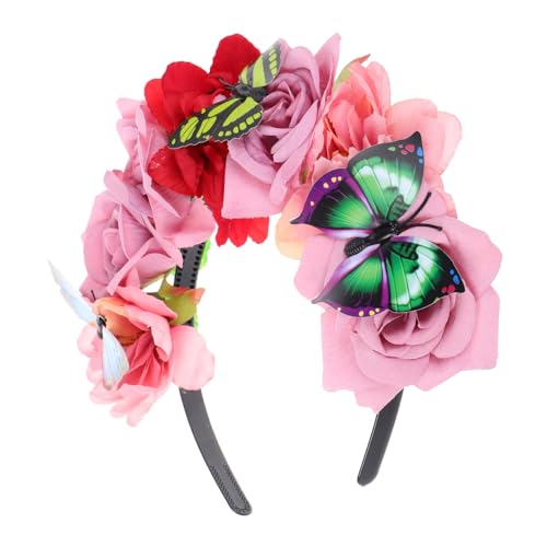 LRXIYODE Simulierte Blumen Haarreif Schmetterling Halloween Kopfband Damen Stoffstirnband Party Kopfschmuck Prom Accessoire von LRXIYODE