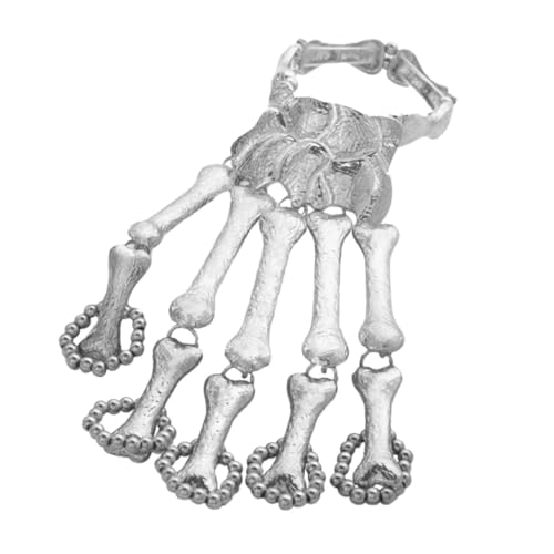 LRXIYODE Skull Hand Armband Halloween Skelett Metall Armreif Damen Punk Schmuck Cosplay von LRXIYODE