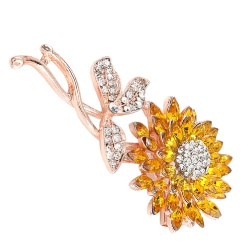 LRXIYODE Sonnenblumen Brosche Legierung mit Glitzersteinen Dekorative Anstecknadel für Damen Modisches Accessoire für Kleidung Schals und Taschen Eleganter Schmuck für Besondere Anlässe von LRXIYODE