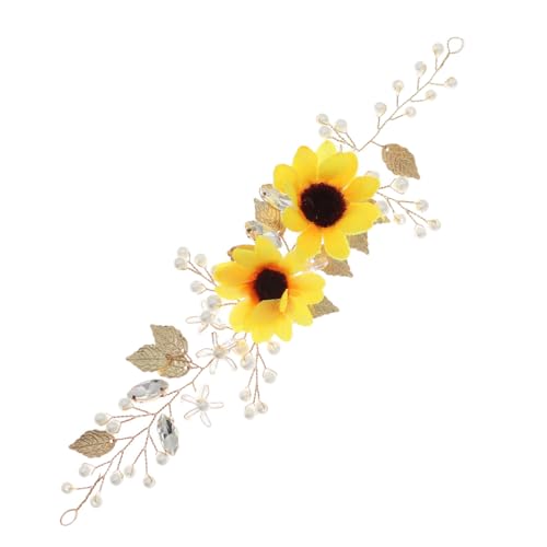 LRXIYODE Sonnenblumen Stirnband mit Funkelnden Zirkonien Handgefertigter Haarschmuck für Frauen und Mädchen Geeignet für Hochzeit Party Fotoshooting und Festliche Anlässe von LRXIYODE
