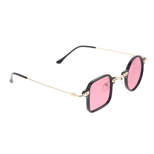 LRXIYODE Sonnenbrille Damen Punk Stil Unregelmäßiges Design Uv Schutz Leicht Pc Material Outdoor Radfahren Party Trendige Fashion Brille Schwarz Rahmen Rosa Gläser von LRXIYODE
