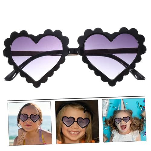 LRXIYODE Sonnenbrille Herz Design Party Brille Schwarz Linsen Modisch Strapazierfähig Outdoor Reise Accessoire von LRXIYODE