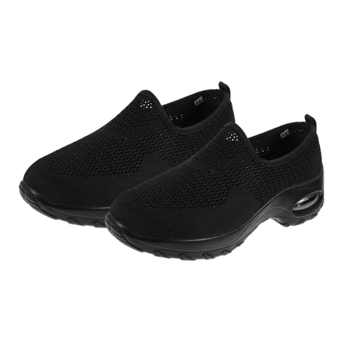 LRXIYODE Sportschuhe Damen Leicht Luftgepolstert Atmungsaktiv rutschfest Sneaker Fitnessstudio Freizeit Schuhe Schwarz von LRXIYODE