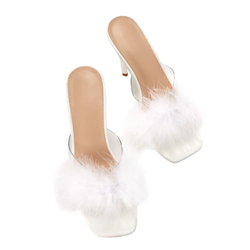 LRXIYODE Square High heeled Sandalen Damen Sommer Transparent Dünner Absatz Modische Offene Zehen Schuhe Komfortabel Leicht An Ausziehbar Weiß LRXIYODE Square High heeled Sandalen Damen Sommer Transparent Dünner Absatz Modische Offene Zehen Schuhe Komfortabel Leicht An Ausziehbar Weiß von LRXIYODE