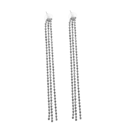 LRXIYODE Statement Schmuck Ohrringe Lange Quasten Ohrringe mit Funkelnden Strasssteinen für Damen Modische Hängeohrringe für Hochzeit Party und Festliche Anlässe von LRXIYODE