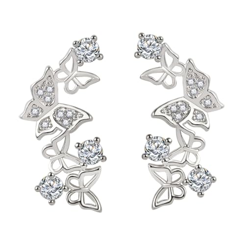 LRXIYODE Sterling Silber Schmetterling Ohrstecker Damen Hautfreundlich Leicht Zu Tragen Für Alltag Party Festliche Anlässe Mädchen Schmuck von LRXIYODE