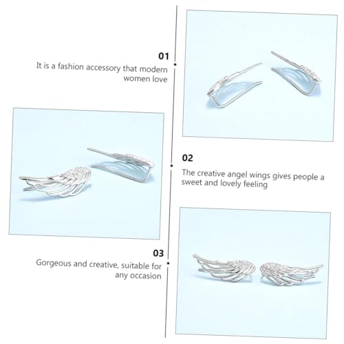 LRXIYODE Sterlingsilber Federohrringe Damen Engelsflügel Ohrhaken Schmuck Elegant Alltags Schmuck Geschenk von LRXIYODE