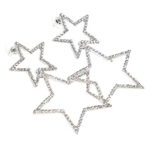 LRXIYODE Sternförmige Ohrhänger mit Funkelnden Strasssteinen Leichte Modische Damenohrringe Zarte Tropfenohrringe Vielseitig Kombinierbar für Frauen und Mädchen von LRXIYODE
