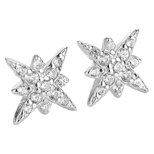 LRXIYODE Sternförmige Ohrstecker Damen Ohrschmuck Weißgold Leicht Tragbar Modisch Für Alltag Party Hochzeit von LRXIYODE