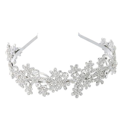 LRXIYODE Stilvolles Damen Haarband mit Funkelnden Strasssteinen Vintage Blumen Design Charmantes und Leichtes Haarschmuck Accessoire für Hochzeit Party und Besondere Anlässe von LRXIYODE