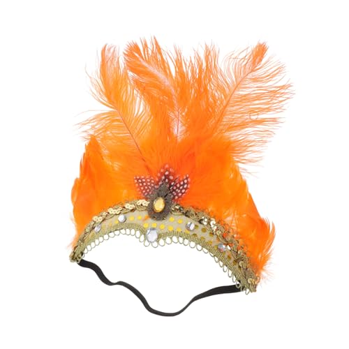 LRXIYODE Stirnband Haarschmuck Verstellbar Party Kopfschmuck Cosplay Tanz Festliche Damenhaarbänder in Orange von LRXIYODE