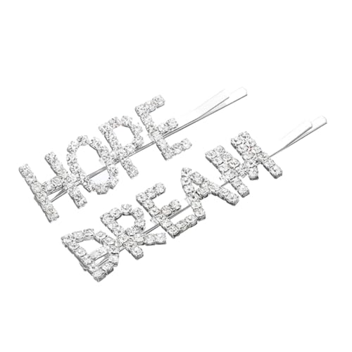 LRXIYODE Strass Haarklammer Buchstaben Design Haarnadel für Damen Glitzernde Legierung Langlebig Vielseitig für Verschiedene Frisuren Eleganter Haarschmuck für Hochzeit und Alltag von LRXIYODE