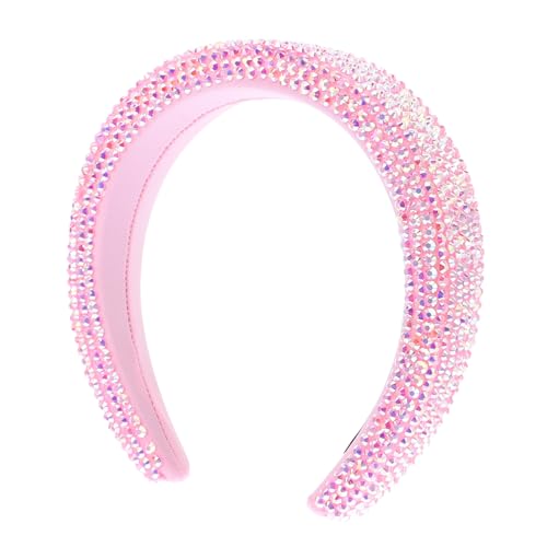 LRXIYODE Strass Haarreif Breiter Rand Flexibles Haarband Damen Elastisches Kopfschmuck Accessoire für Hochzeit Party Festliche Anlässe Passt Verschiedene Frisuren von LRXIYODE