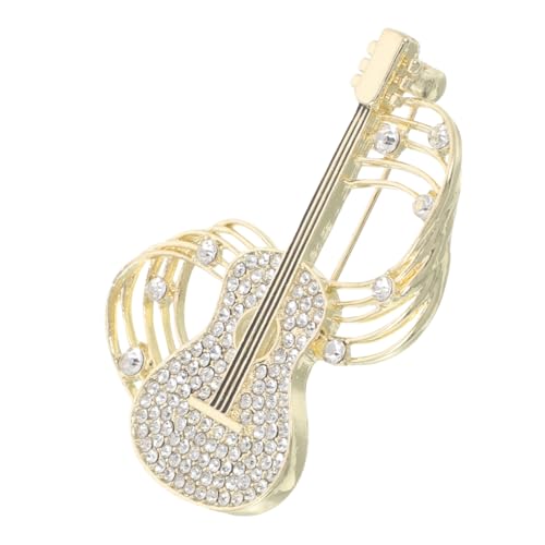 LRXIYODE Strassbesetzte Violin brosche Damen Vintage Musiknoten Anstecknadel für Kleider Hüte Jacken Modisches Schmuckaccessoire Leicht Sicher und Stoffschonend von LRXIYODE
